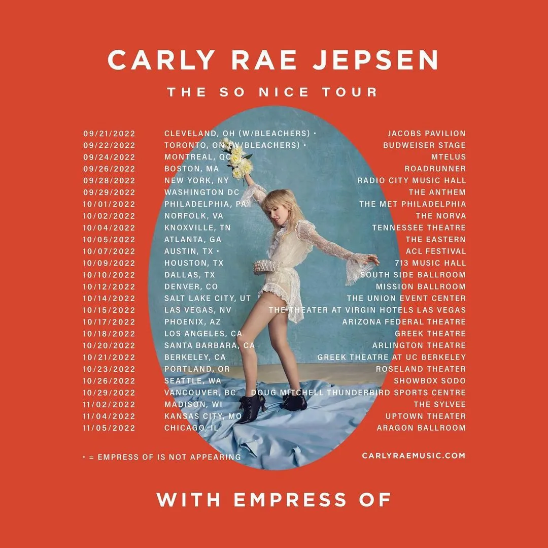 Carly Rae Jepsen Tour Locations